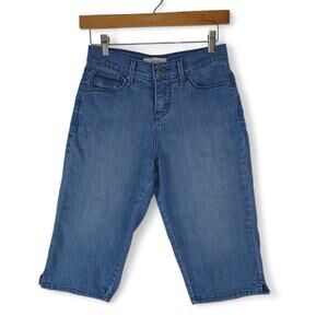 Levis Jeans Womens 6M (26x15)‎ Blue Knee Length Bermuda Capri Stretch Mid Rise